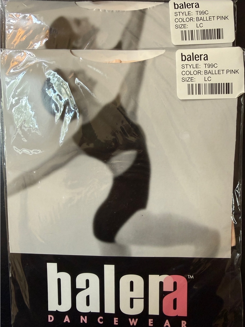 2 Pair Balera Ballet Pink Footed Tights